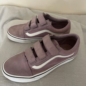 Purple Suede Velcro Vans